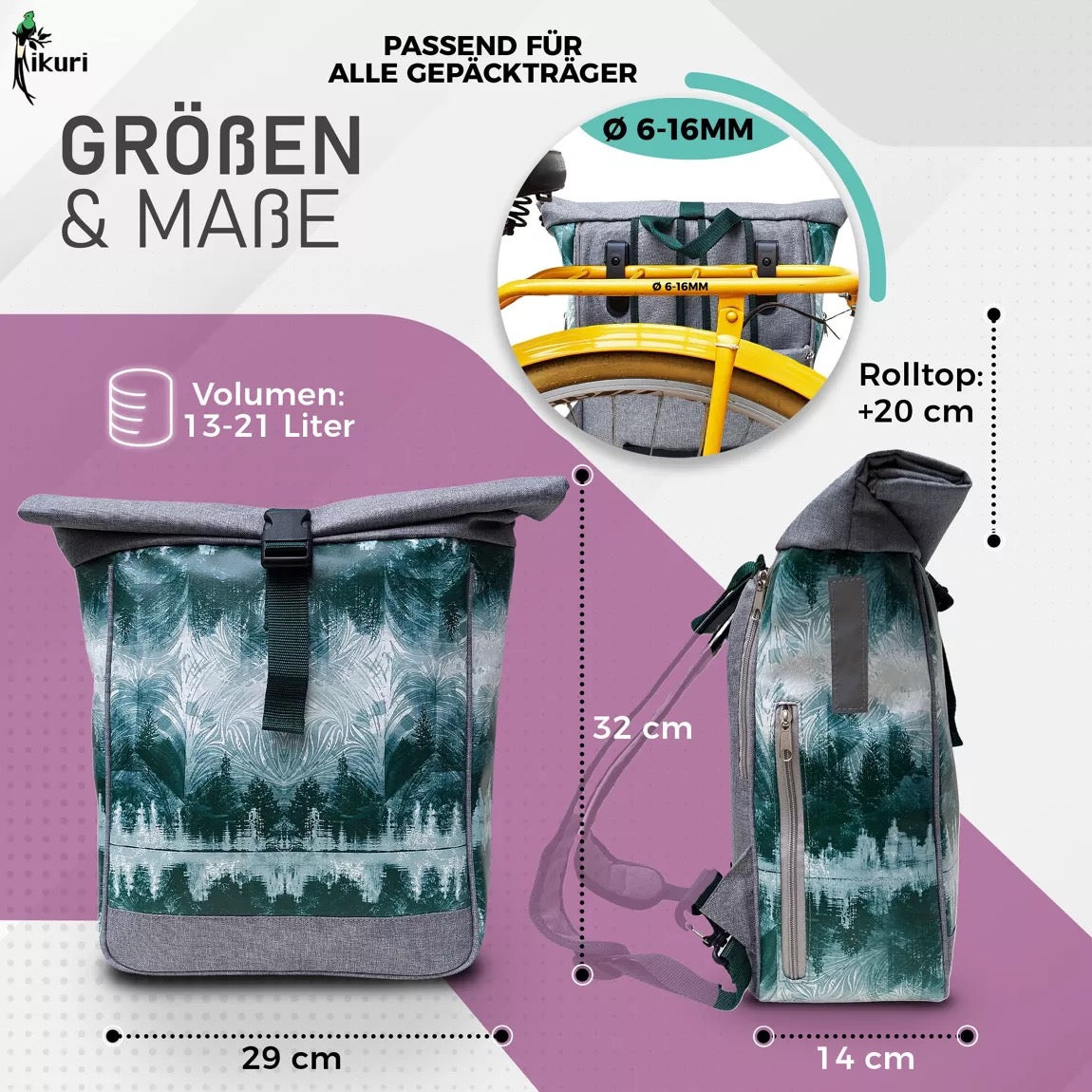 Kombi Fahrradtasche/Rucksack Pinos