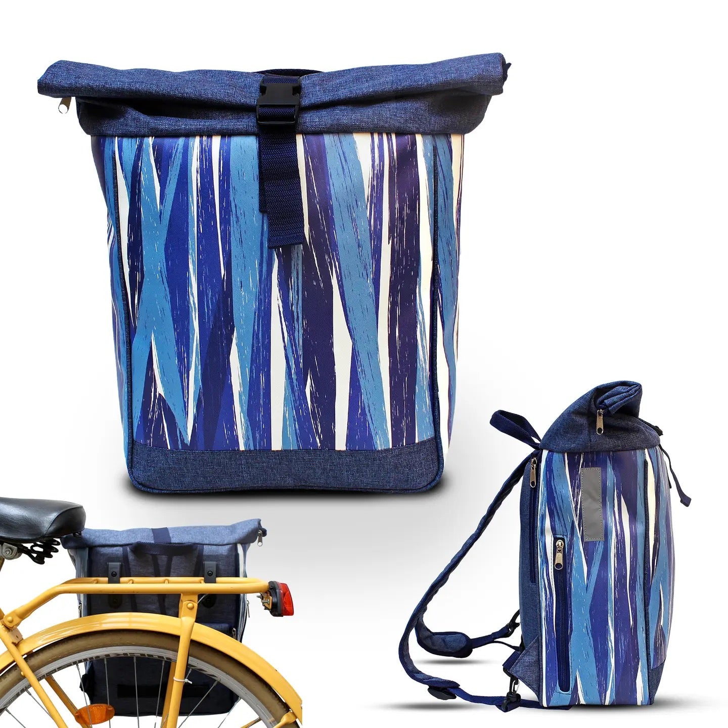 fahrradtaschen rucksack kombi KOMBI Fahrradtasche Rucksack Indigo – wasserabweisend & handgefertigt