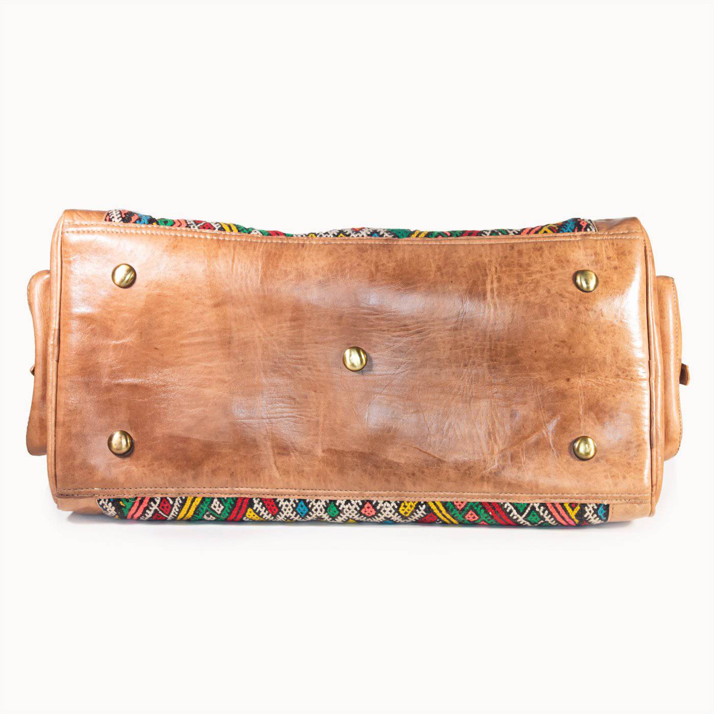 DOENYA Reisetasche 'Kilim S' (natural) aus pflanzlich gegerbtem Leder und echtem marokkanischem Kilim - HOLE-X-WORLD