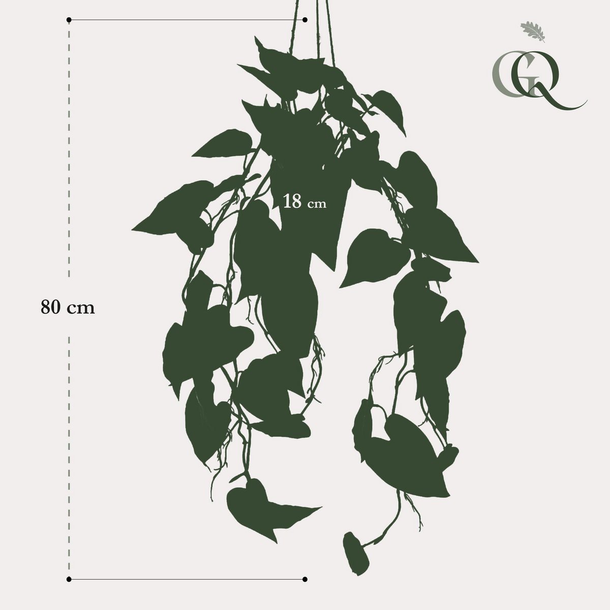 Kunstpflanze - Philodendron scandens - Climbing Tree Lover - 80 cm