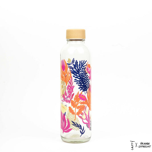 CARRY Bottle BOTANIC GARDEN 0,7 l Glasflasche - farbenfrohe Trinkfasche