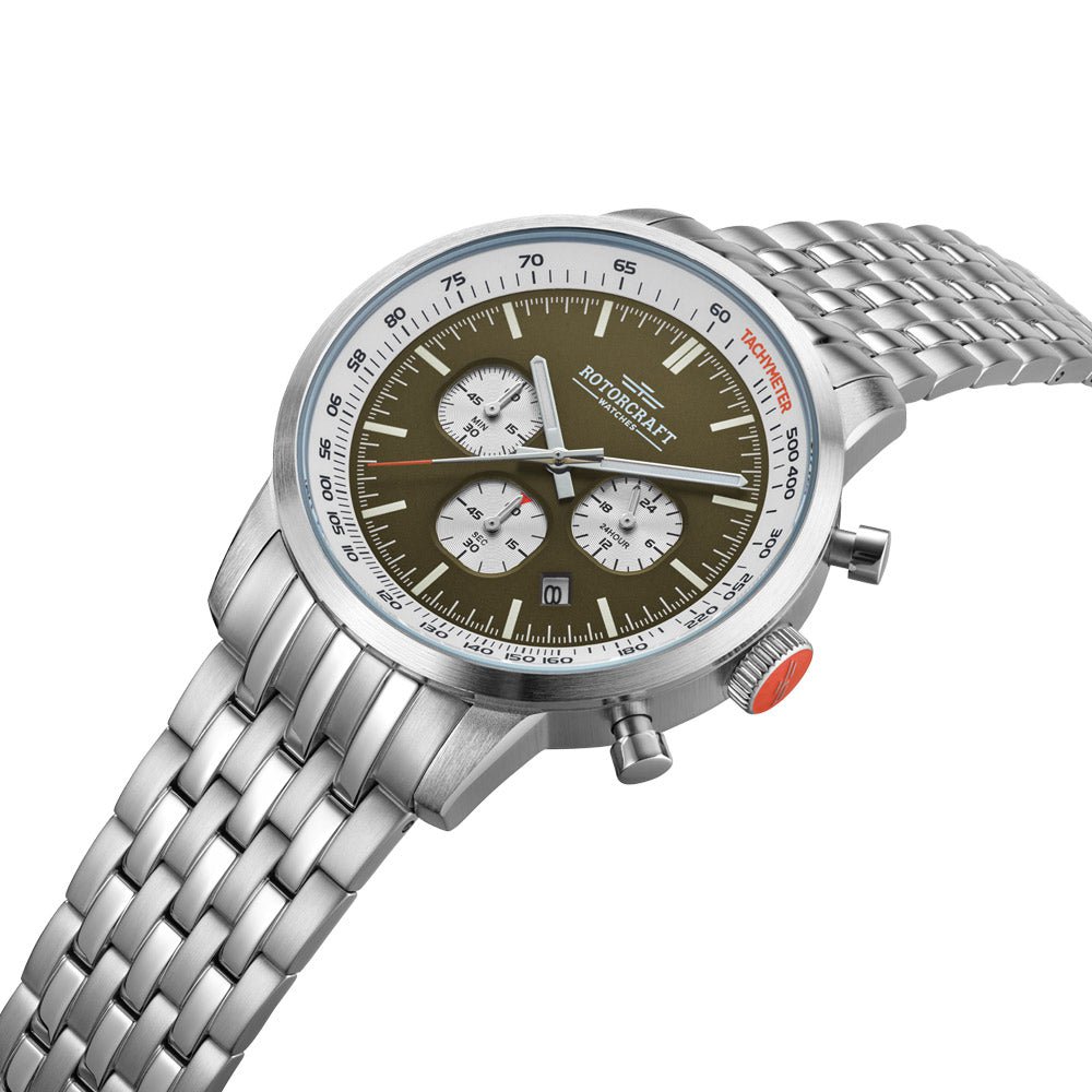 ROTORCRAFT UHR® Berlin RC3803 Chrono - Gehäuse aus silberfarbenem Stahl