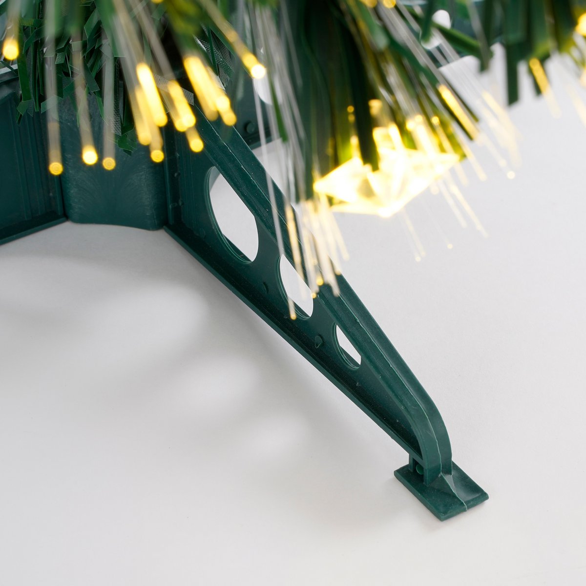 Künstlicher Weihnachtsbaum Mercury mit Glasfaserbeleuchtung – H45 x Ø25 cm – Grün