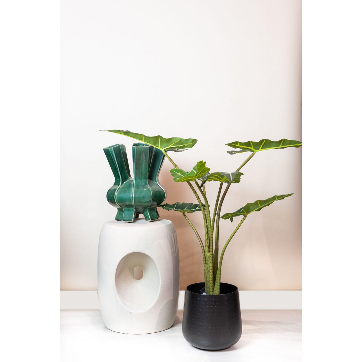 Künstliche Pflanze - Alocasia Frydek - Elefantenohr - 80 cm