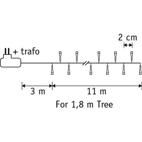 Schlangen-Weihnachtsbaumbeleuchtung mit 550 LED-Lichtern – L1100 cm – Mehrfarbig