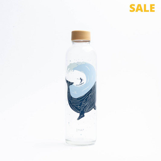 CARRY Bottle OCEAN SURF 0,7 l Glasflasche - perfekte Trinkflasche um den Moment zu genießen - HOLE-X-WORLD