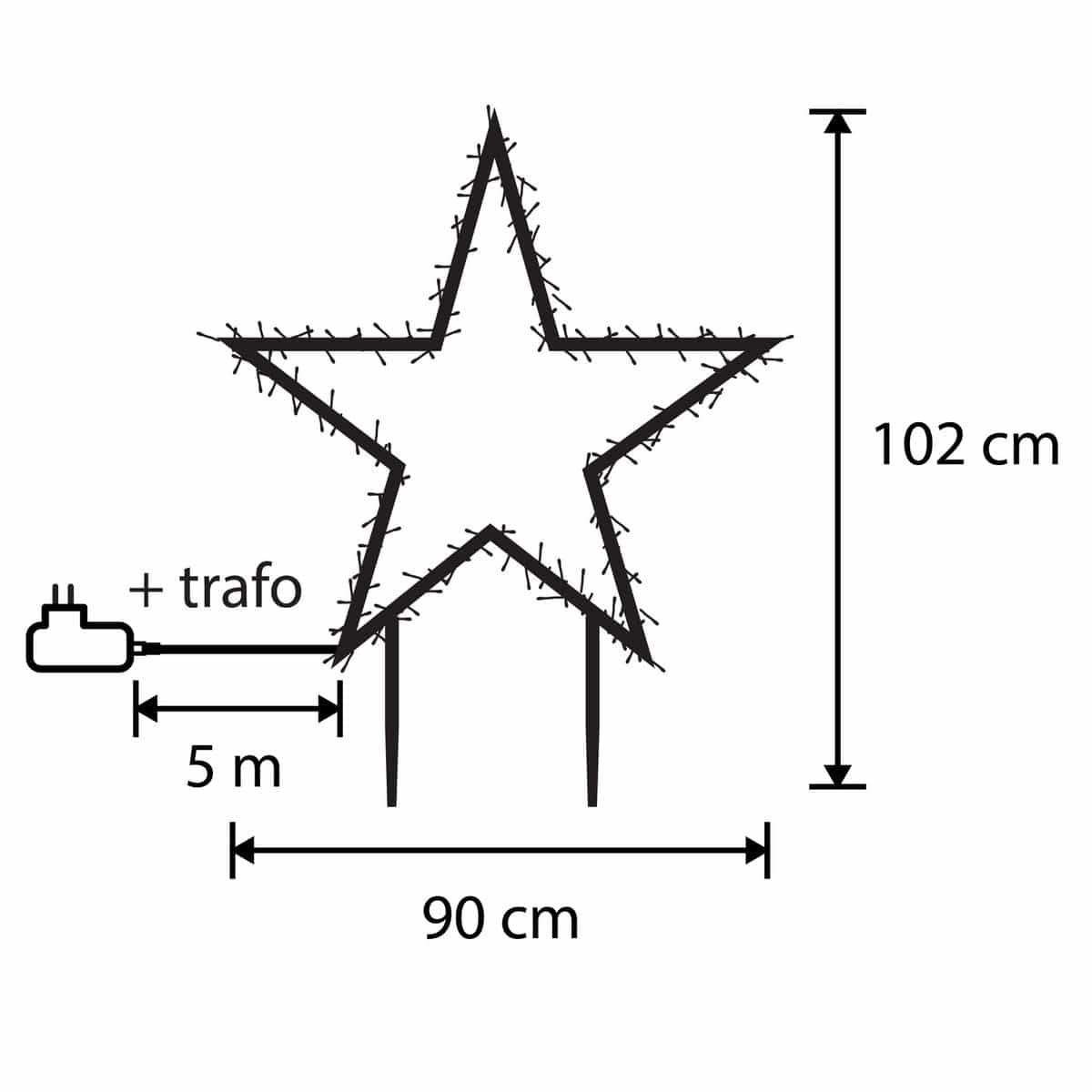 Luca Smart Lighting Gartenstecker mit 120 LED-Leuchten – H102 x Ø90 cm – RGB - HOLE-X-WORLD