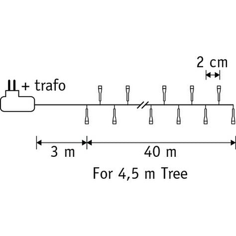 Snake Light Weihnachtsbaumbeleuchtung mit 2000 LED-Lichtern – L4000 cm – klassisches Weiß