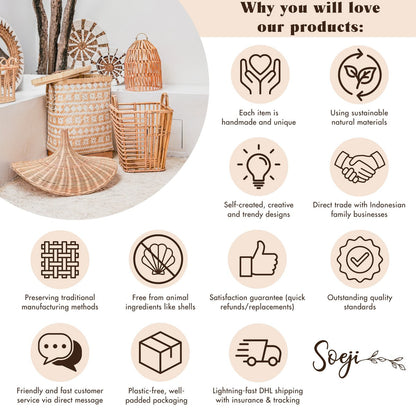 Boho-Einkaufstasche – Seegras-Sommertasche – Schulter-Strandtasche – gewebte Naturtasche – große Boho-Einkaufstasche KIDUL (schwarz) - HOLE-X-WORLD