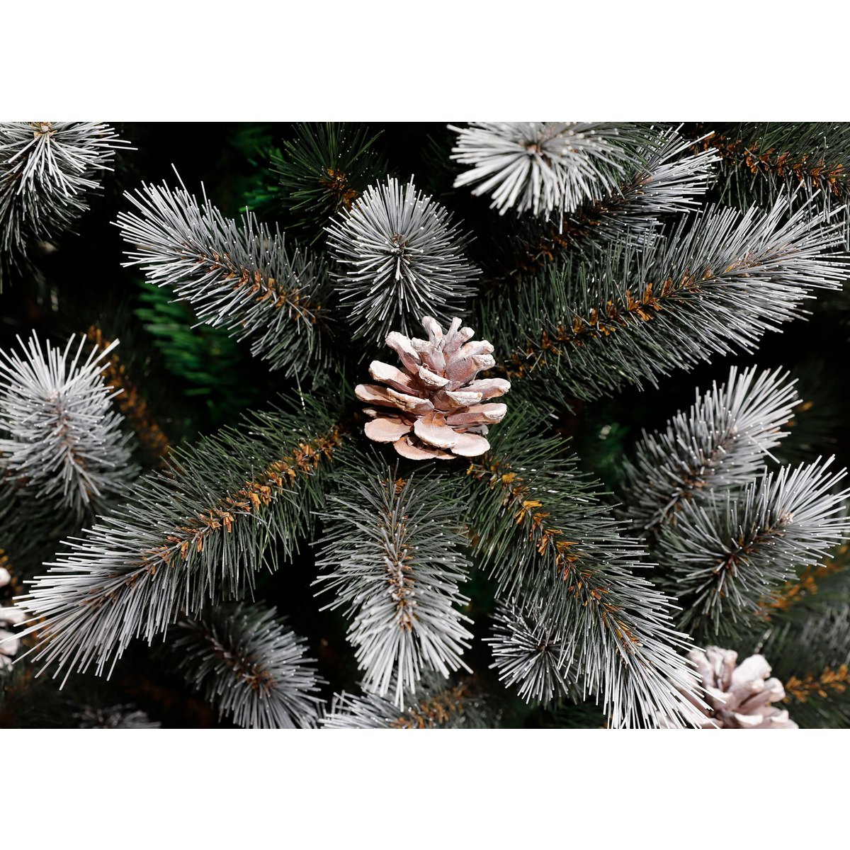 Pittsfield Künstlicher Weihnachtsbaum mit LED-Beleuchtung – H185 x Ø102 cm – Grün gefrostet - HOLE-X-WORLD