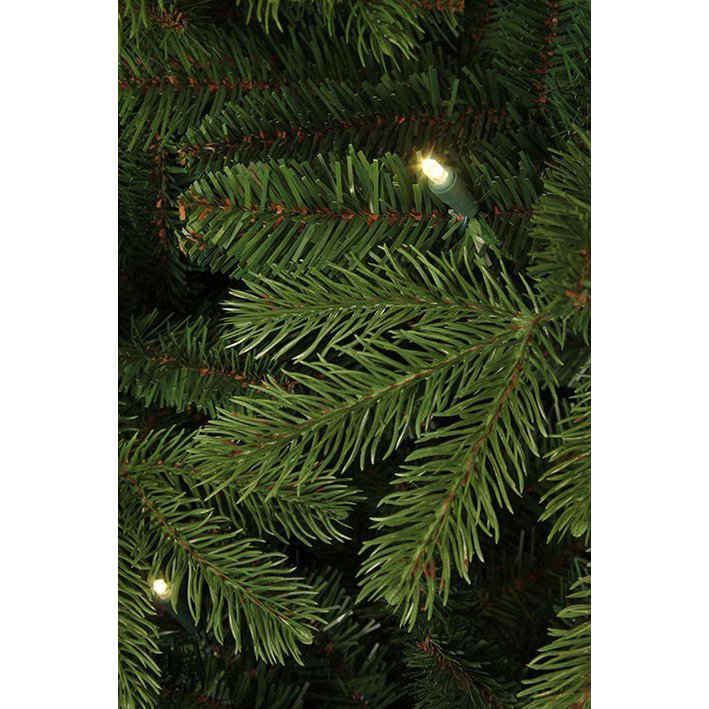 Brampton Künstlicher Weihnachtsbaum Slim mit LED-Beleuchtung – H215 x Ø125 cm – Grün - HOLE-X-WORLD