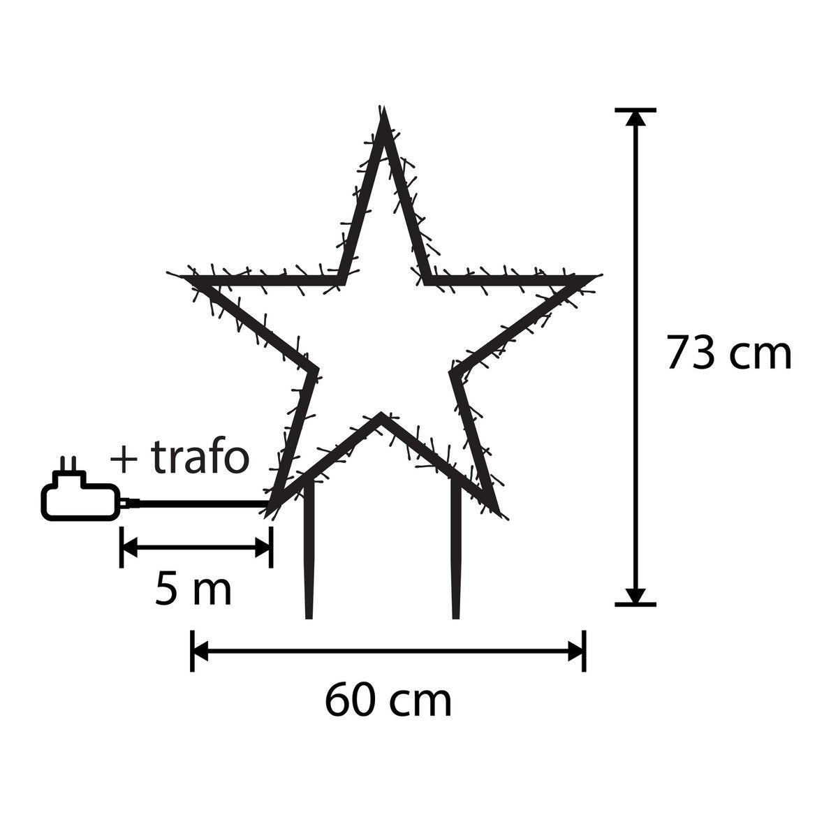 Luca Smart Lighting Gartenstecker mit 80 LED-Leuchten – H73 x Ø60 cm – RGB