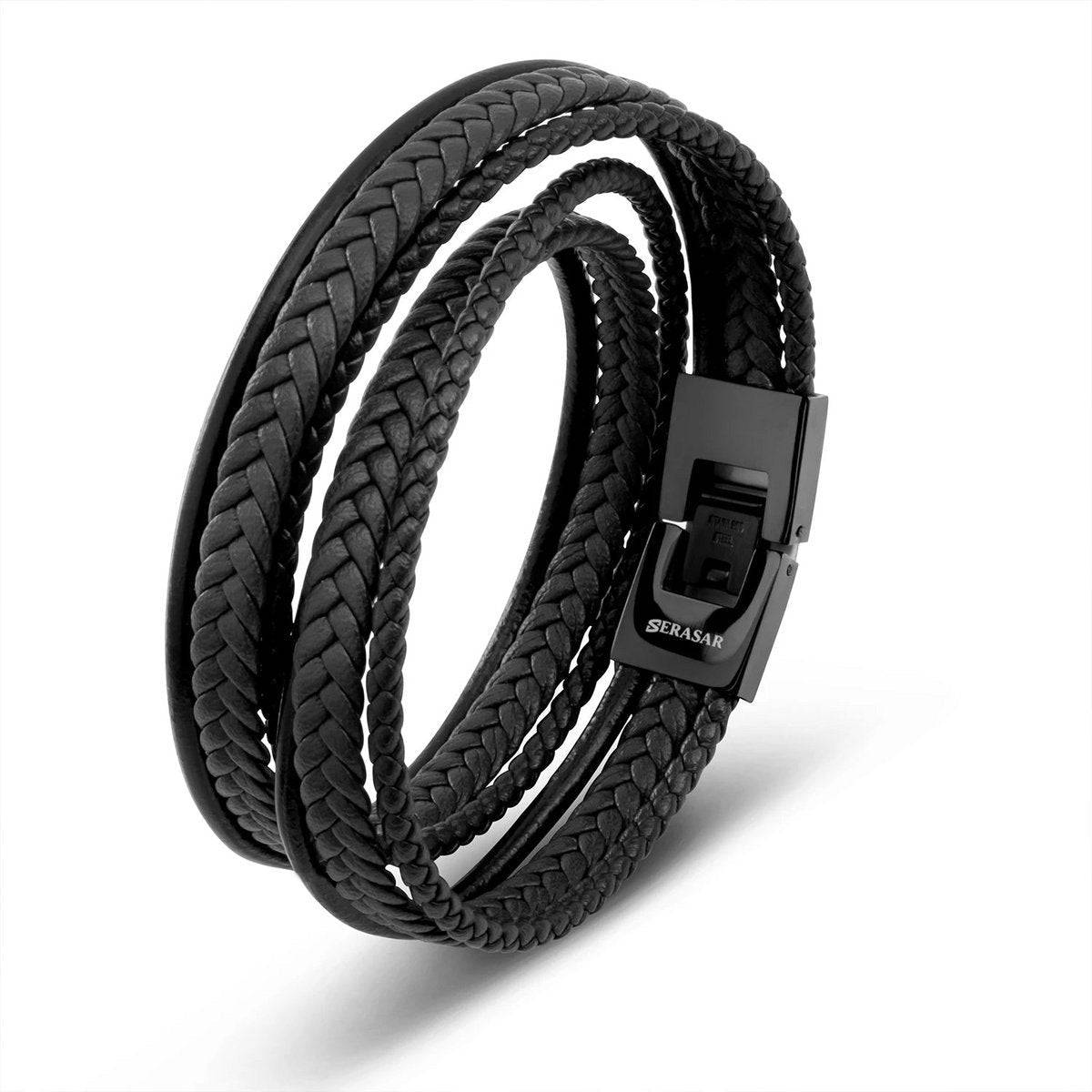 Lederarmband "Wrap" - cooles Wickelarmband aus echtem Rindsleder- BRAUN