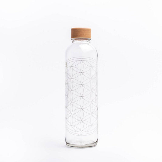 CARRY Bottle FLOWER OF LIFE 0,7 l Glasflasche - Ornament Blume des Lebens - HOLE-X-WORLD