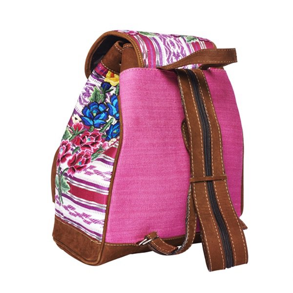 Rucksack im Ethno-Stil | Rosa Blumen