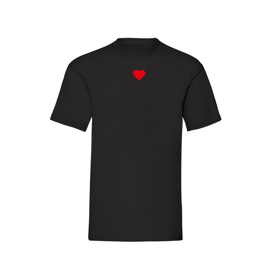 Rotes Samt-Herz-T-Shirt