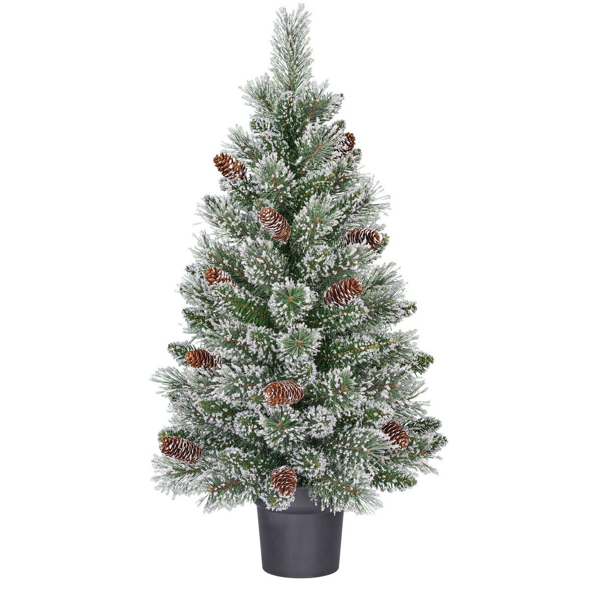 Vandans Künstlicher Weihnachtsbaum im Topf – H90 x Ø48 cm – Grün gefrostet - HOLE-X-WORLD