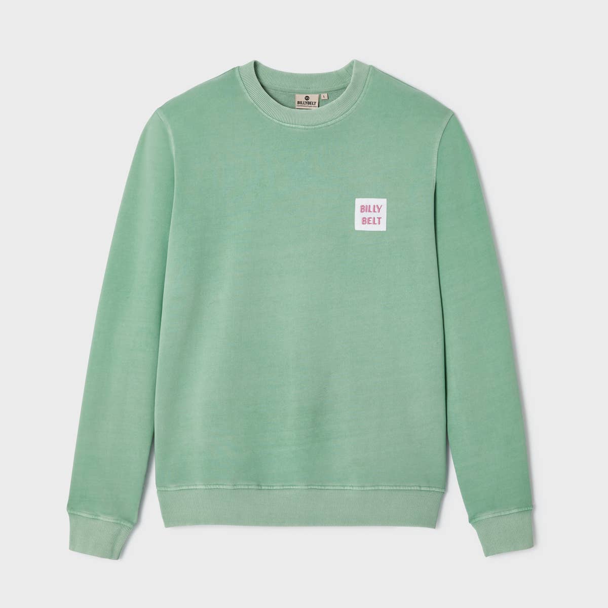BILLYBELT Unisex-Sweatshirt Wassergrün –  Corderansicht mit Bllybet Logo
