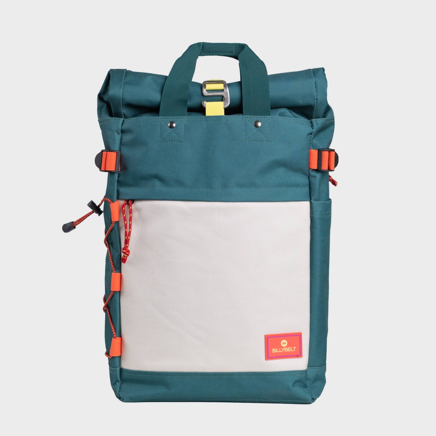 Roll-Top Rucksack aus 100% recyceltem Polyester - Grün und Elfenbein