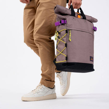 Roll-Top Rucksack aus 100% recyceltem Polyester - Taupe
