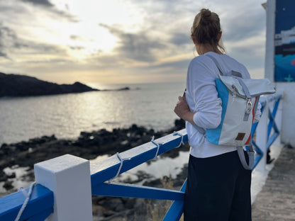 360 Grad Wickeltop Rucksack "Möwe" WEEL Kollektion in orange, blau