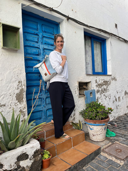 360 Grad Wickeltop Rucksack "Möwe" WEEL Kollektion in orange, blau