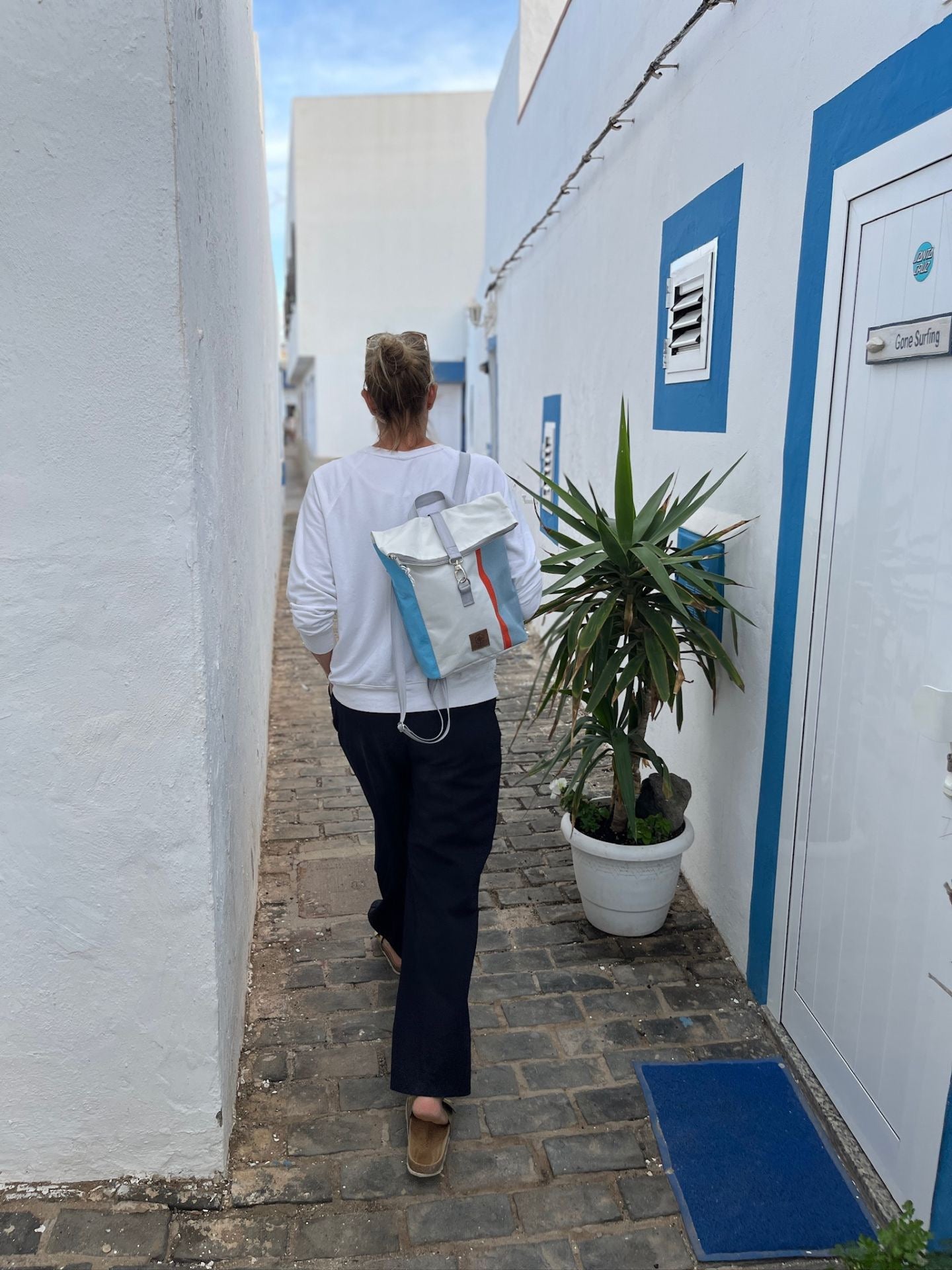 360 Grad Wickeltop Rucksack "Möwe" WEEL Kollektion in orange, blau