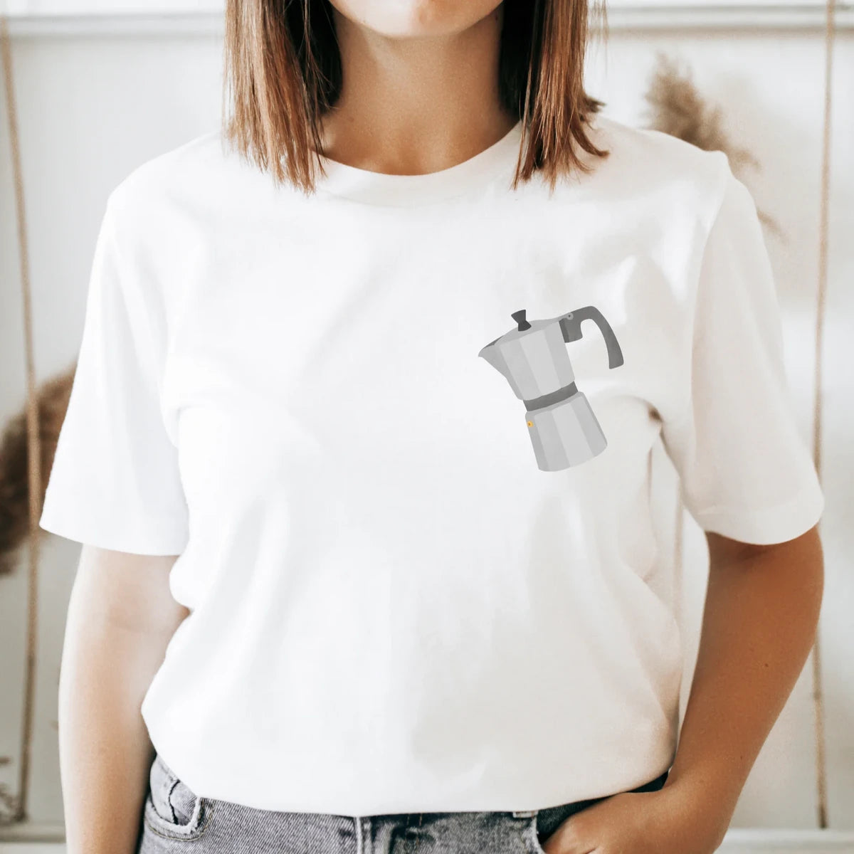 Tilda and Theo - T-Shirt Kaffee BIOBAUMWOLLE Kaffeekanne - Geschenk Kaffeeliebhaber Shirt Espressokanne