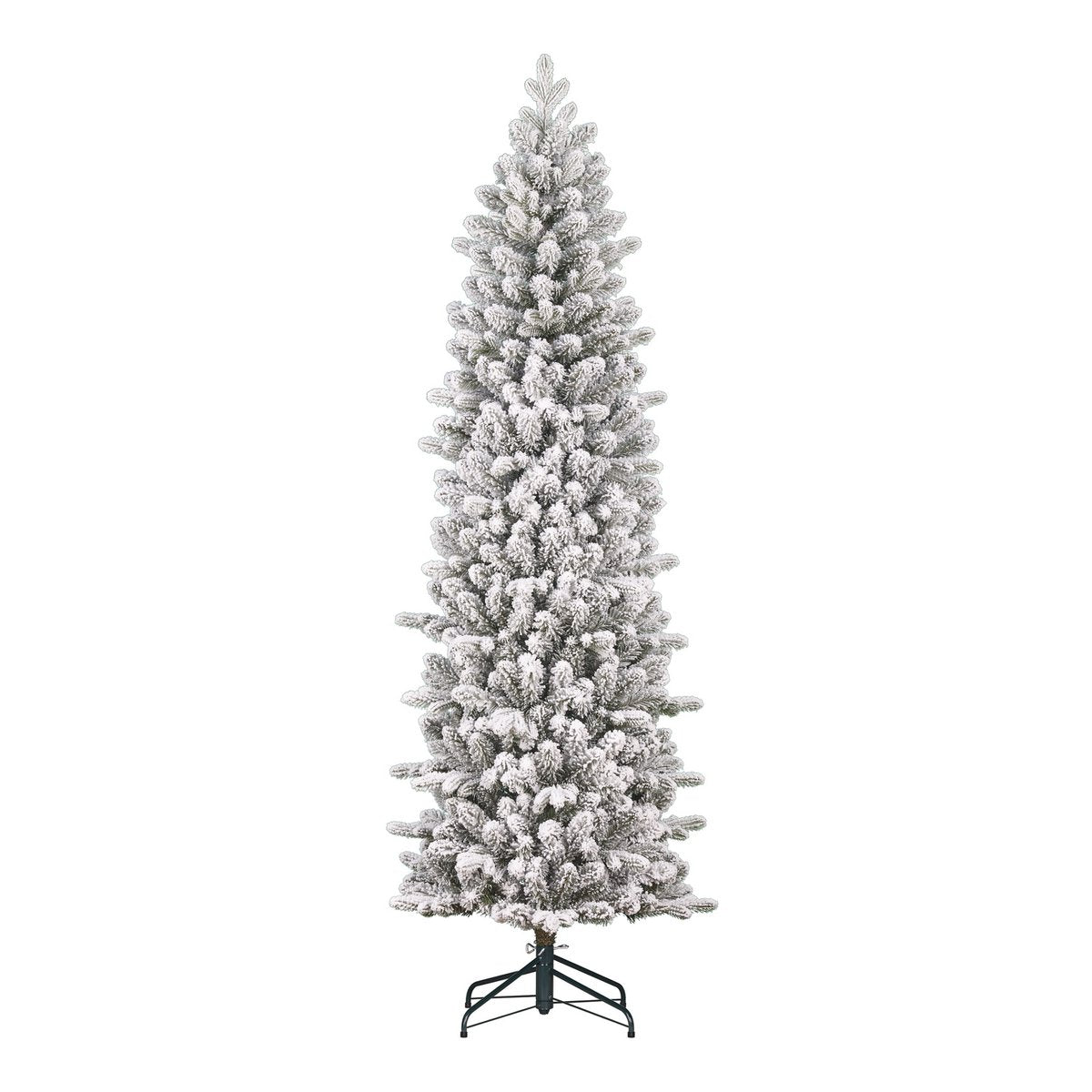 Schmaler künstlicher Weihnachtsbaum von Harma – H260 x Ø73 cm – Grün gefrostet - HOLE-X-WORLD