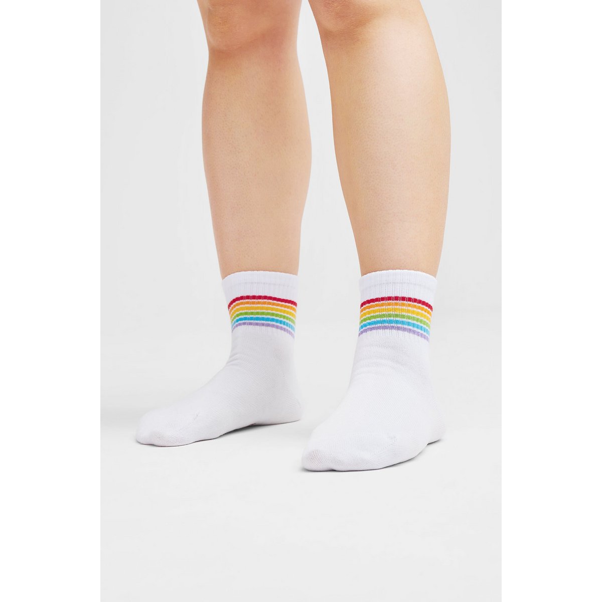 3 Paar Bio Sneaker Socken Stripes, Weiß - 3er Pack Kurze Socken - Klassiker!