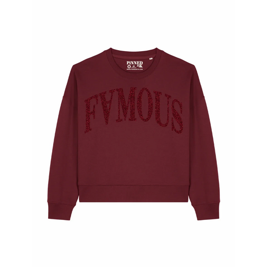 Kastenpullover Famous Burgundy Glitter Copy 1 - HOLE-X-WORLD