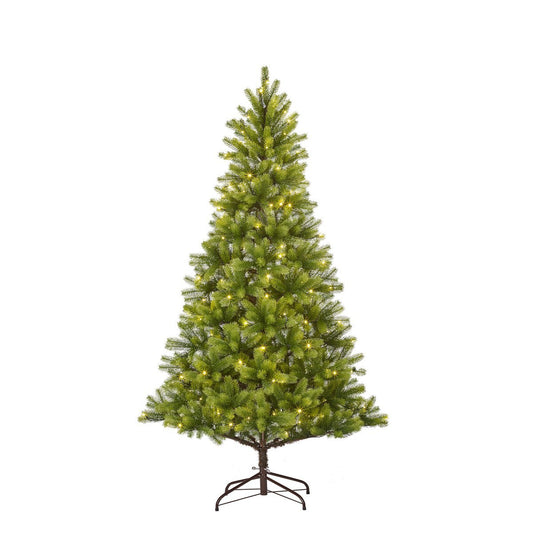 Nagoya Künstlicher Weihnachtsbaum mit warmweißer LED-Beleuchtung – H210 x Ø115 cm – Grün - HOLE-X-WORLD