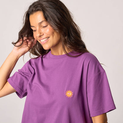 Damen T-Shirt Bio-Baumwolle Violett Größe M – BILLYBELT