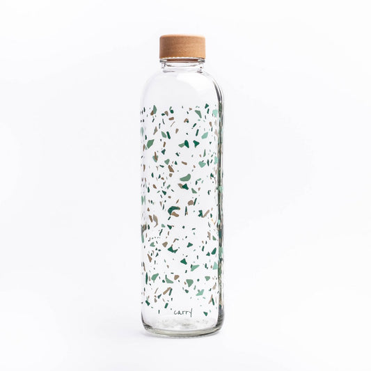 CARRY Bottle TERRAZZO 1,0 l Glasflasche - mediterranes Flair und Sommergefühle