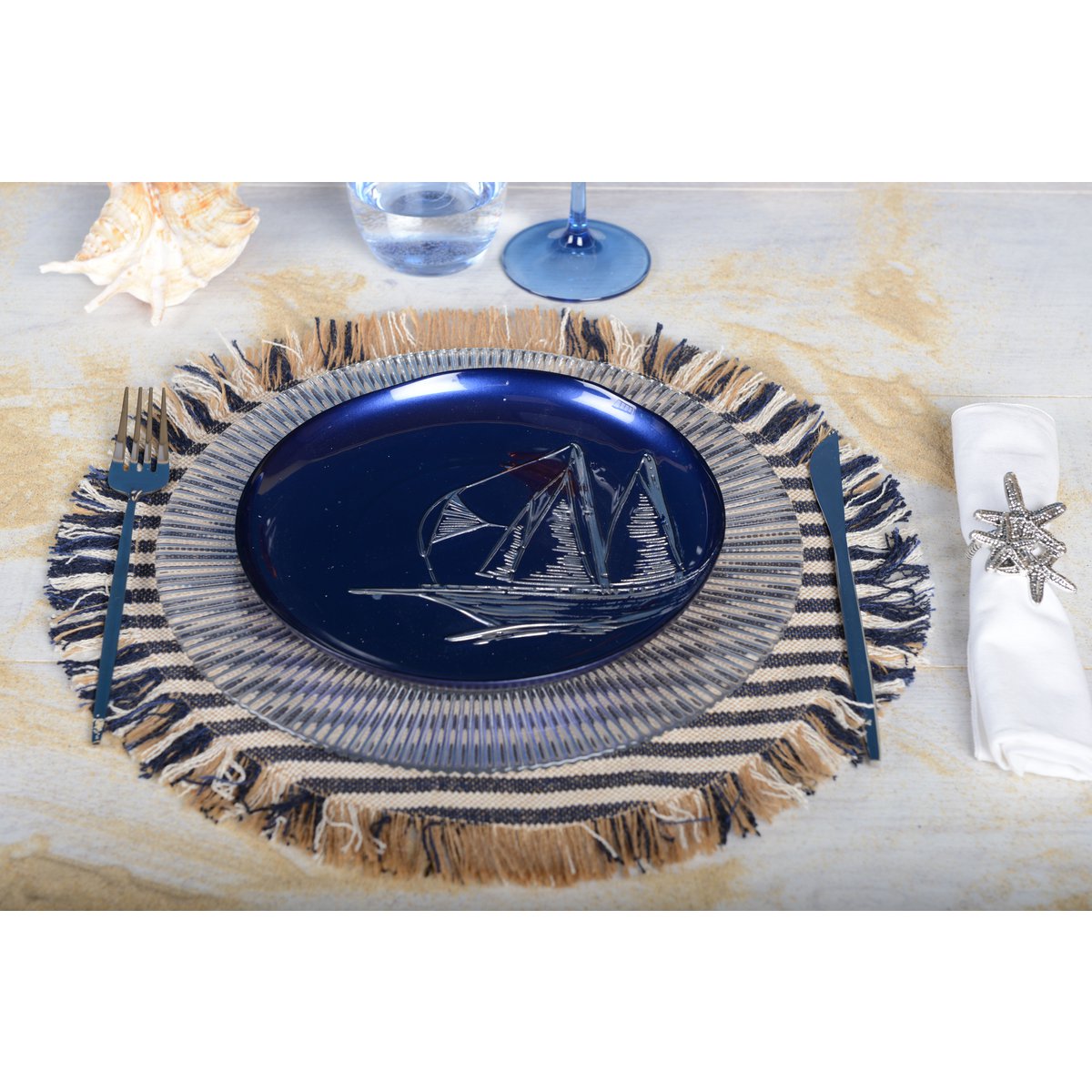 Set aus 4 Tellern im maritimen Design – 21 cm, farbenfroh & sommerlich | Aulica - HOLE-X-WORLD