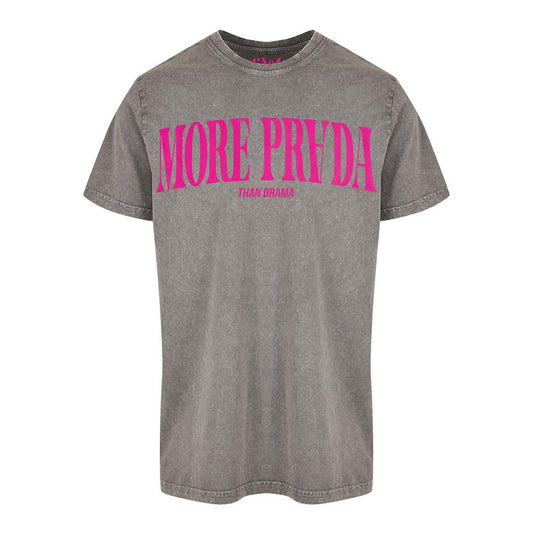 Gewaschenes T-Shirt aus neonpinkem Samt von Prada