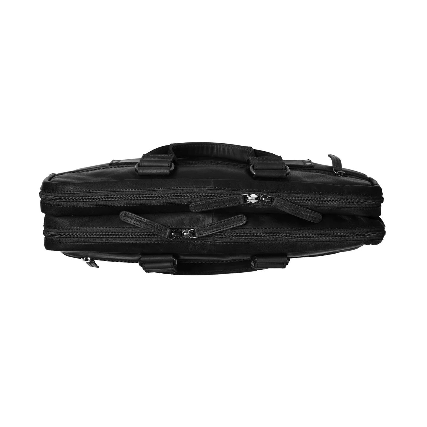 Laptoptasche Seth Schwarz – Frontalansicht mit geschlossenen Reißverschlüssen I The Chesterfield Brand