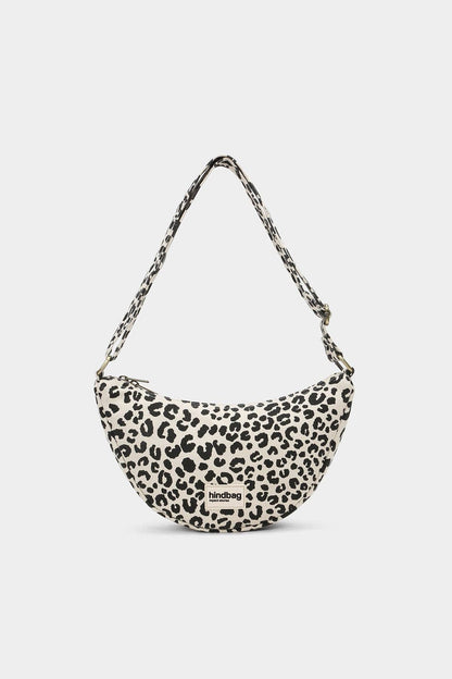 Halbmondtasche Andrea Leopard Ecru - Vorderansicht