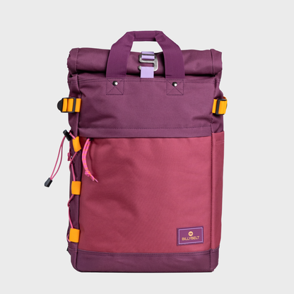 Roll-Top Rucksack aus 100% recyceltem Polyester - Bordeauxviolett