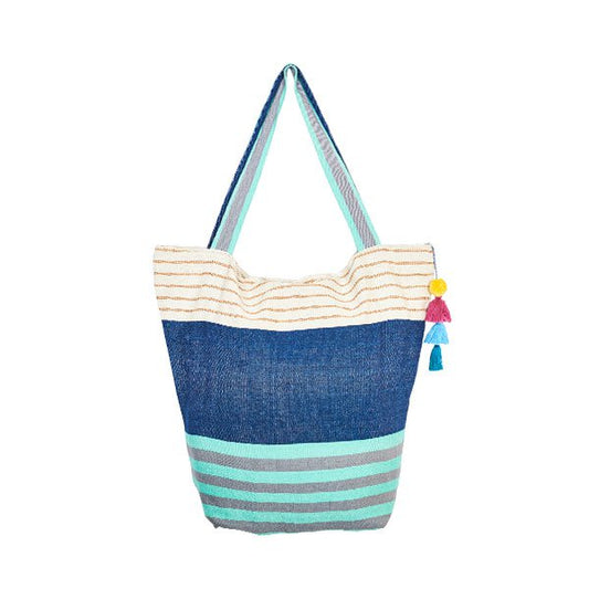 SALSA-TASCHE | POMPOM-TASCHE | BLAU