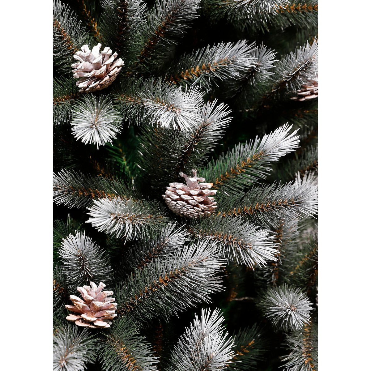 Pittsfield Künstlicher Weihnachtsbaum mit LED-Beleuchtung – H185 x Ø102 cm – Grün gefrostet - HOLE-X-WORLD