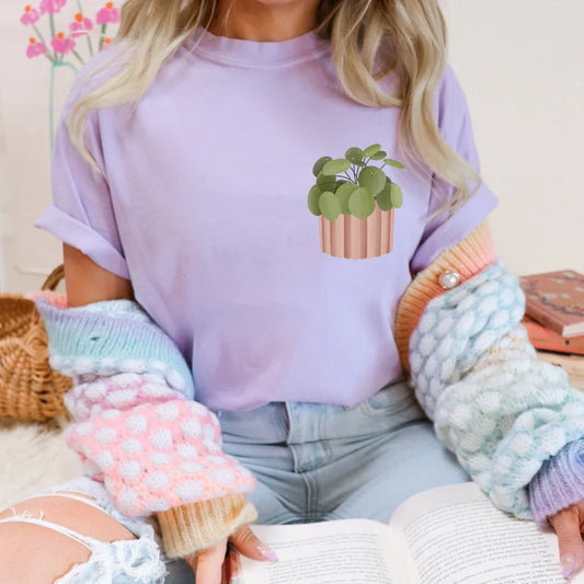 Tilda and Theo - T-Shirt Pilea Pflanze - BIOBAUMWOLLE Zimmerpflanze Shirt Topfpflanze