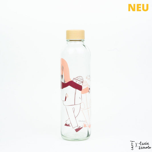 CARRY Bottle MORE AMORE RED 0,7 l Glasflasche- designed von der Künstlerin Lucia Zamolo
