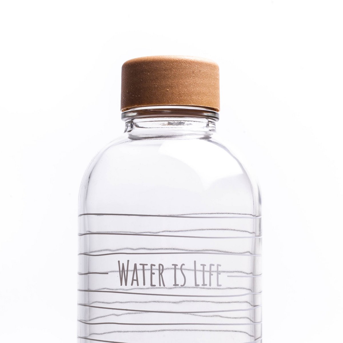 CARRY Bottle WATER IS LIFE 1,0 l Glasflasche - Trinkflasche Wasser ist Leben