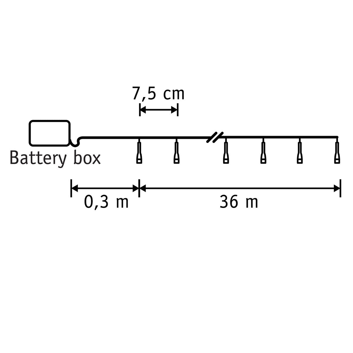 Weihnachtsbeleuchtung mit 480 LED-Lichtern – L3600 cm – Warmweiß