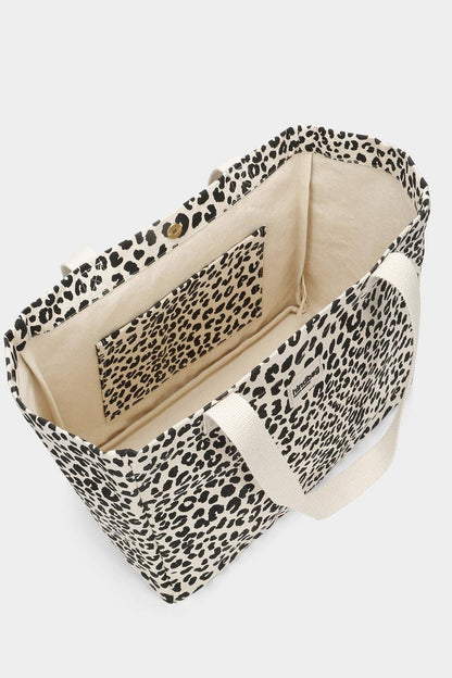Shopper Tasche Claude Leopard in Ecru -Innenansicht