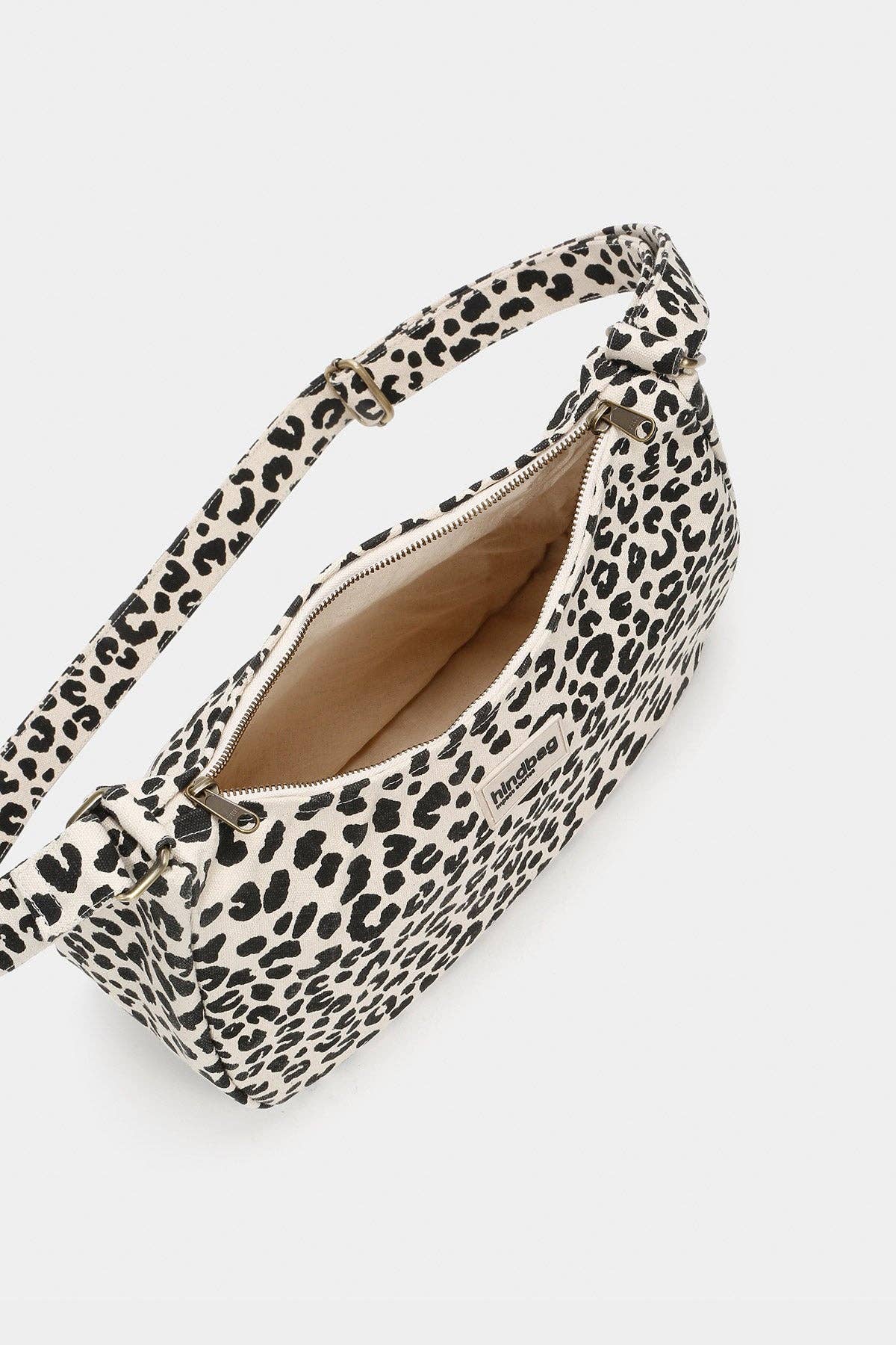 Leopardentasche Rosa in Ecru von hindbag - Innenansicht