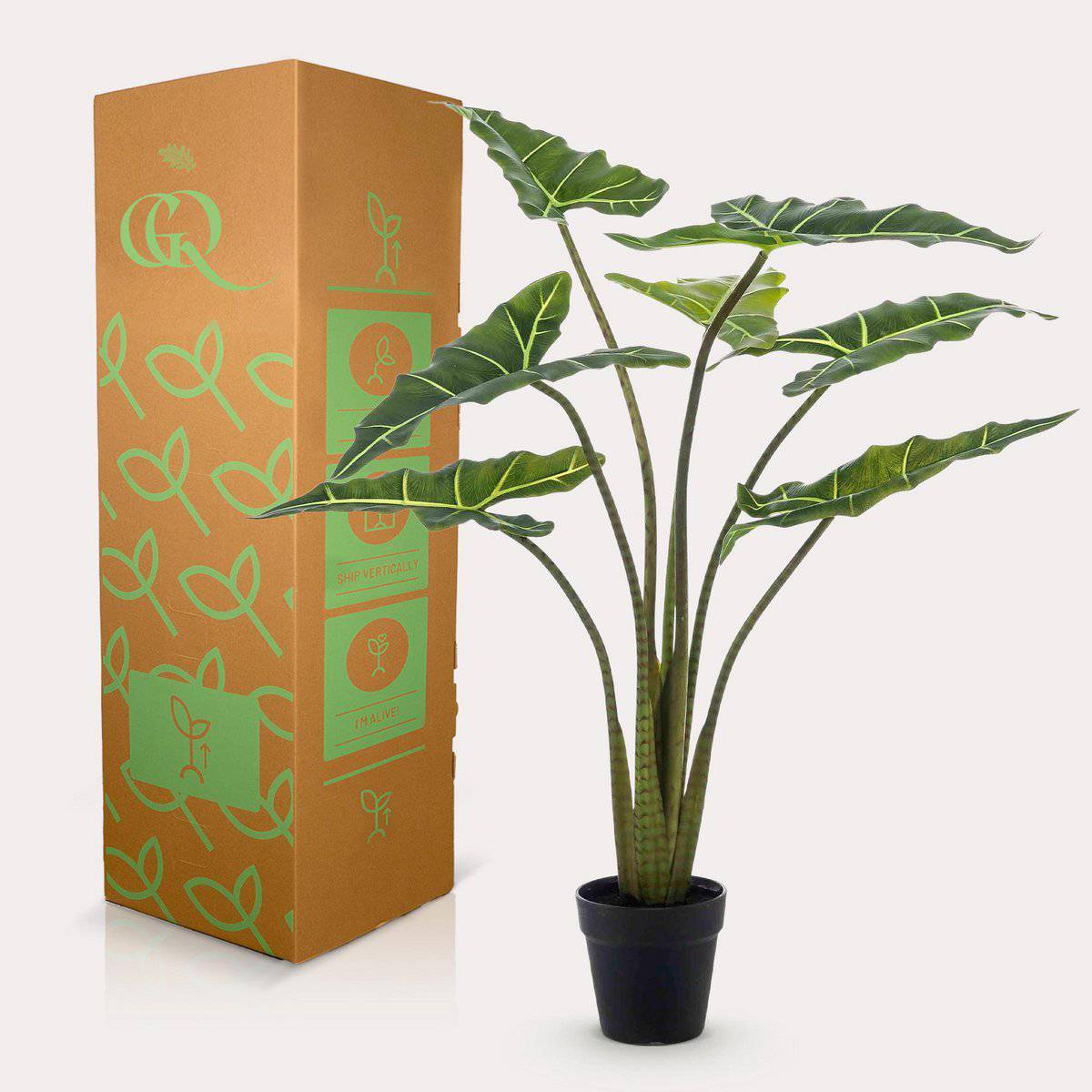 Künstliche Pflanze - Alocasia Frydek - Elefantenohr - 90 cm - HOLE-X-WORLD