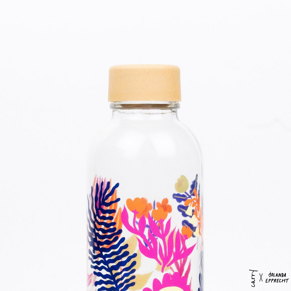 CARRY Bottle BOTANIC GARDEN 0,7 l Glasflasche - farbenfrohe Trinkfasche