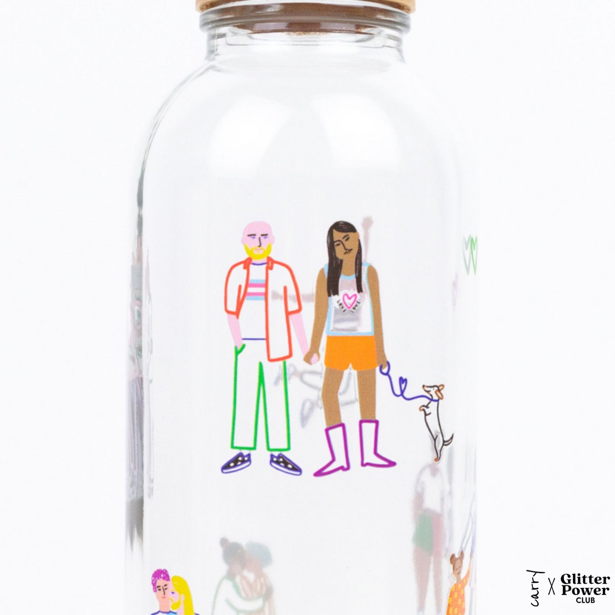 CARRY Bottle LOVE IS LOVE 0,7 l Glasflasche - für mehr Toleranz in der Liebe